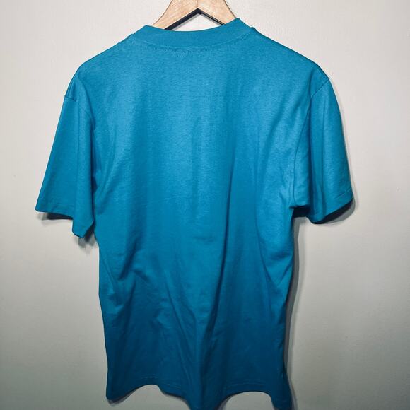 Hanes VTG 90s T Shirt Fifty Fifty Teal Floral  1991 Southern Silk Screen L - Picture 4 of 6